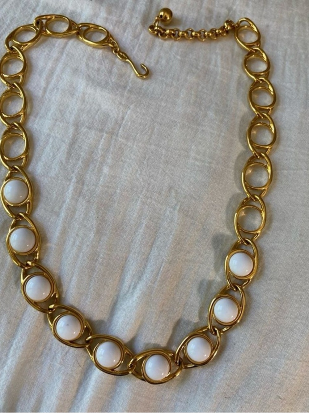 Vintage Napier Faux Pearl Gold-Tone Necklace - Picture 2 of 6